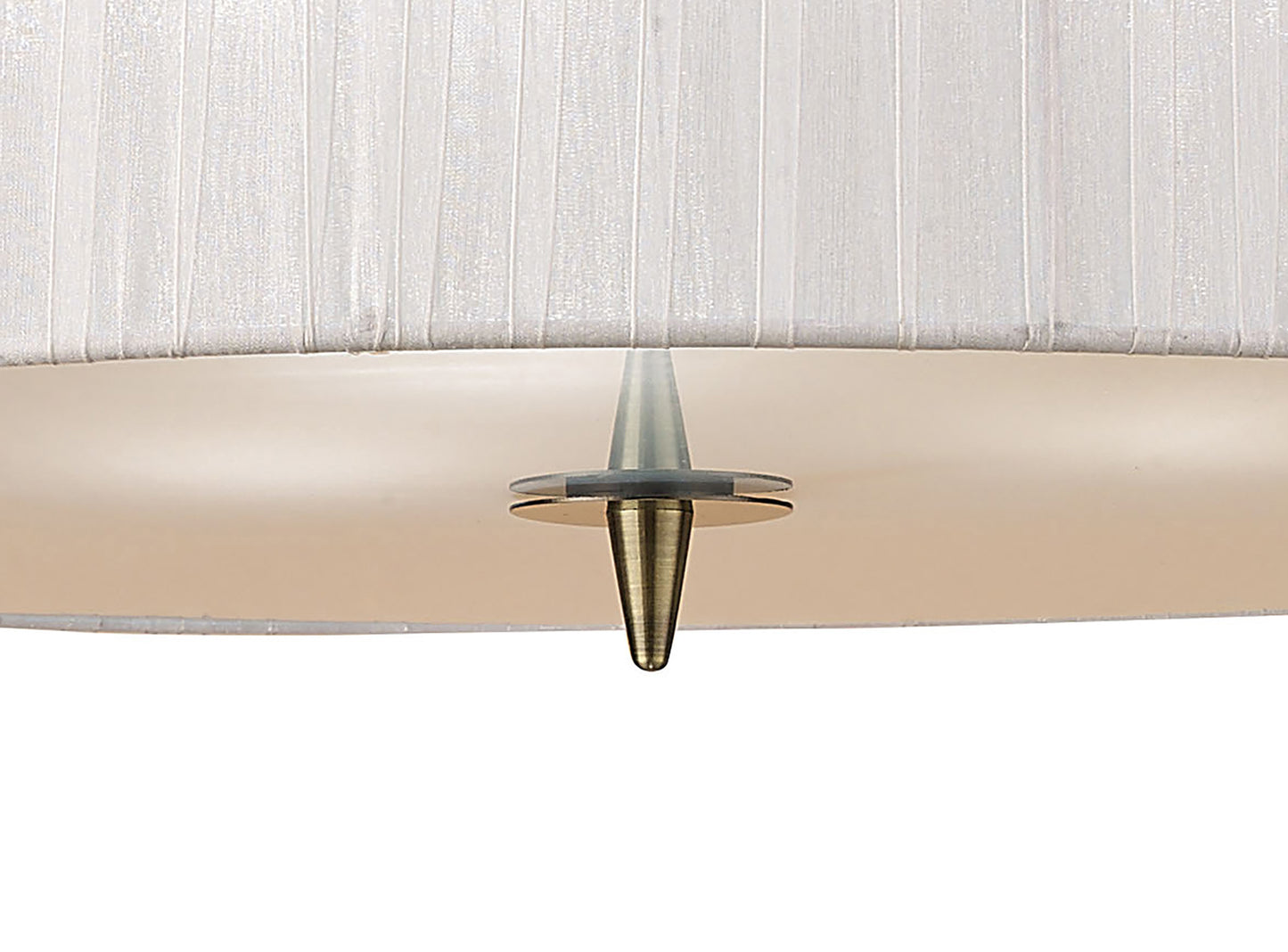 Loewe Single Pendant 3 Light E27, Antique Brass With White Shade (4739) by Mantra