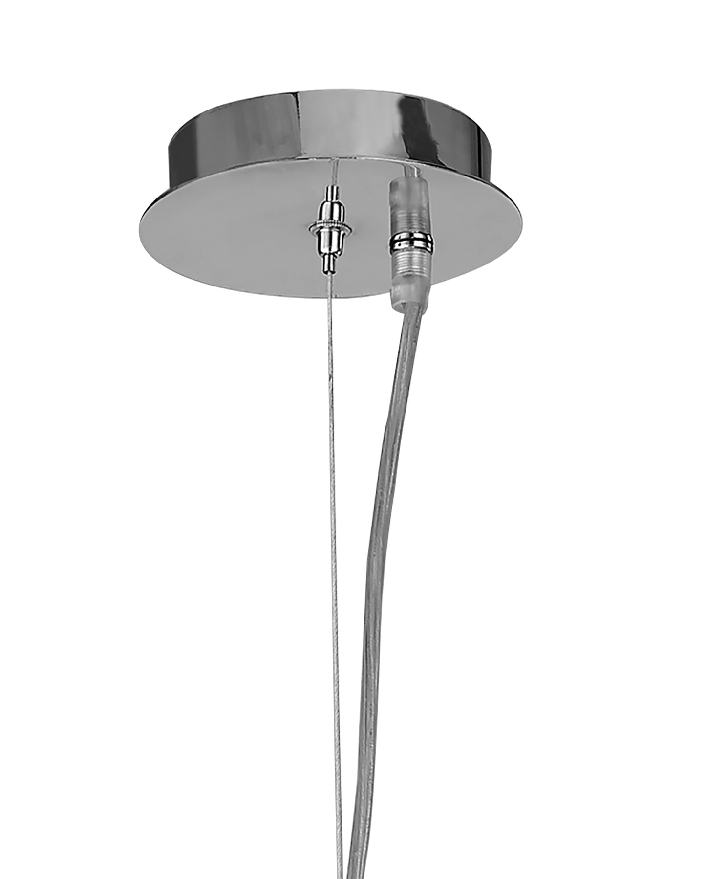 Loewe Single Pendant 3 Light E27, Polished Chrome With White Shade by Mantra