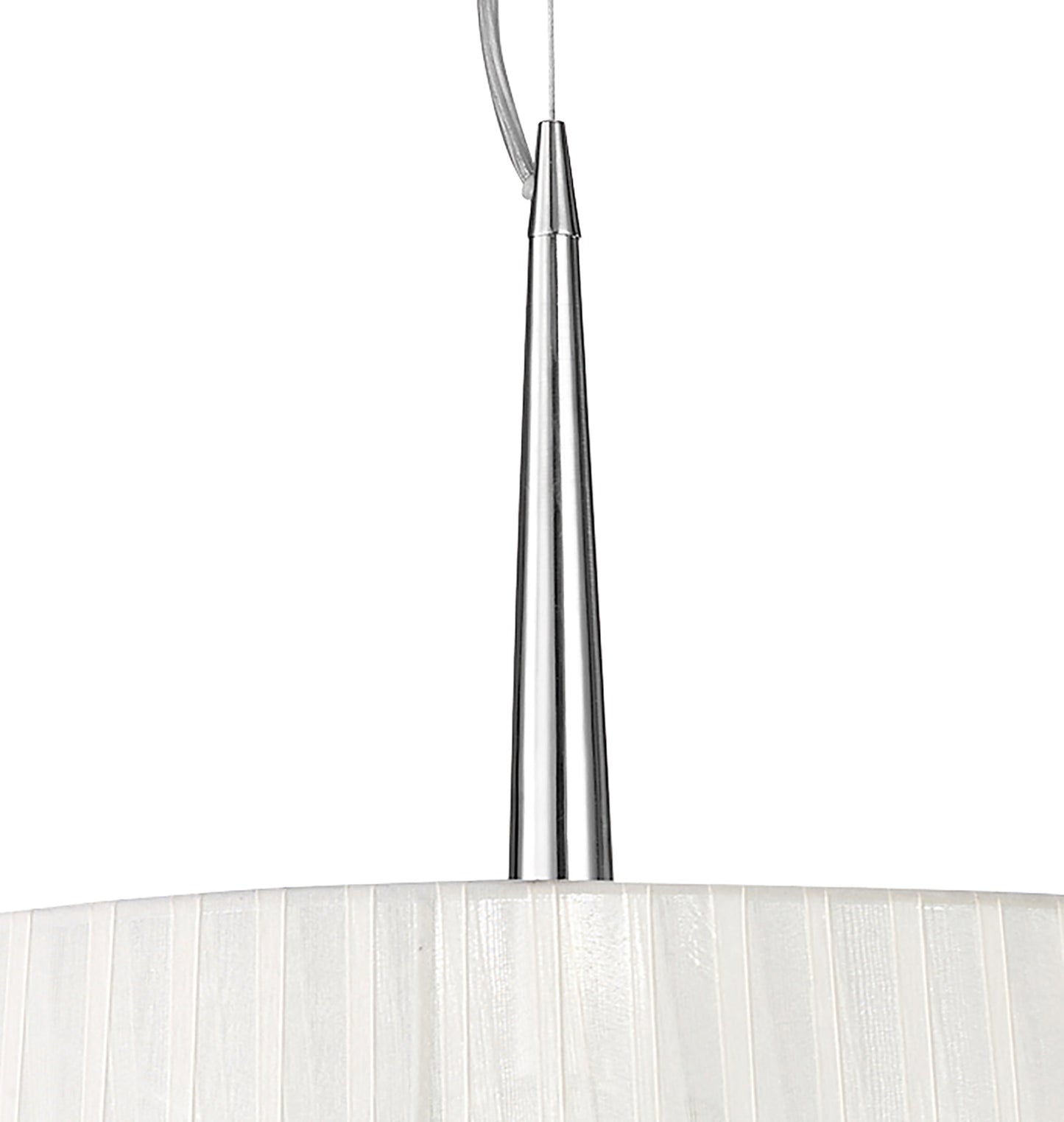 Loewe Single Pendant 3 Light E27, Polished Chrome With White Shade by Mantra