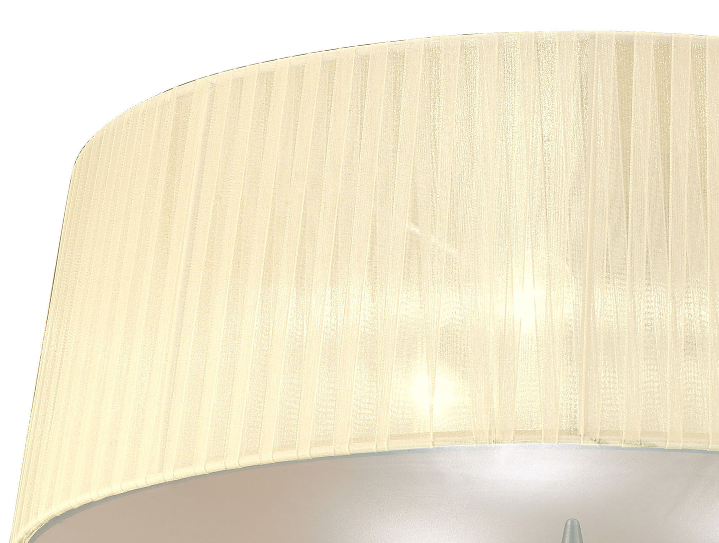 Loewe Flush Ceiling 3 Light E27, Antique Brass With Cream Shade by Mantra