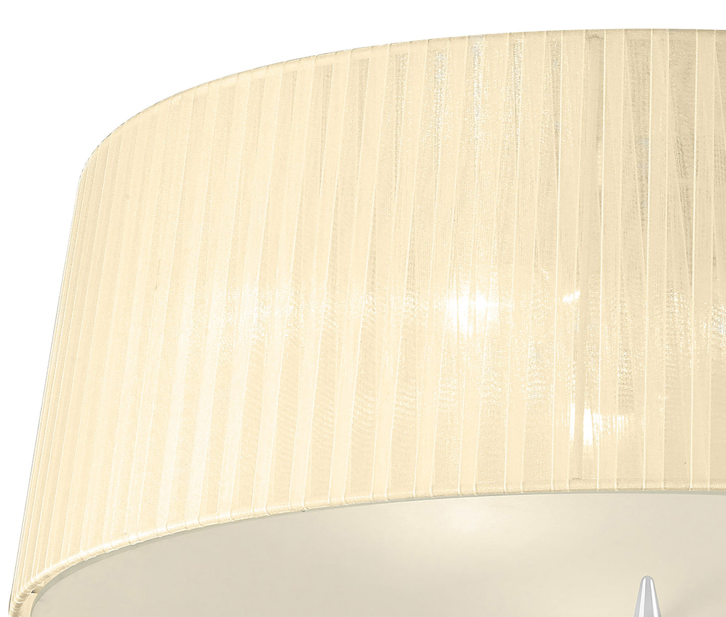 Loewe Flush Ceiling 3 Light E27, Polished Chrome With Cream Shade by Mantra