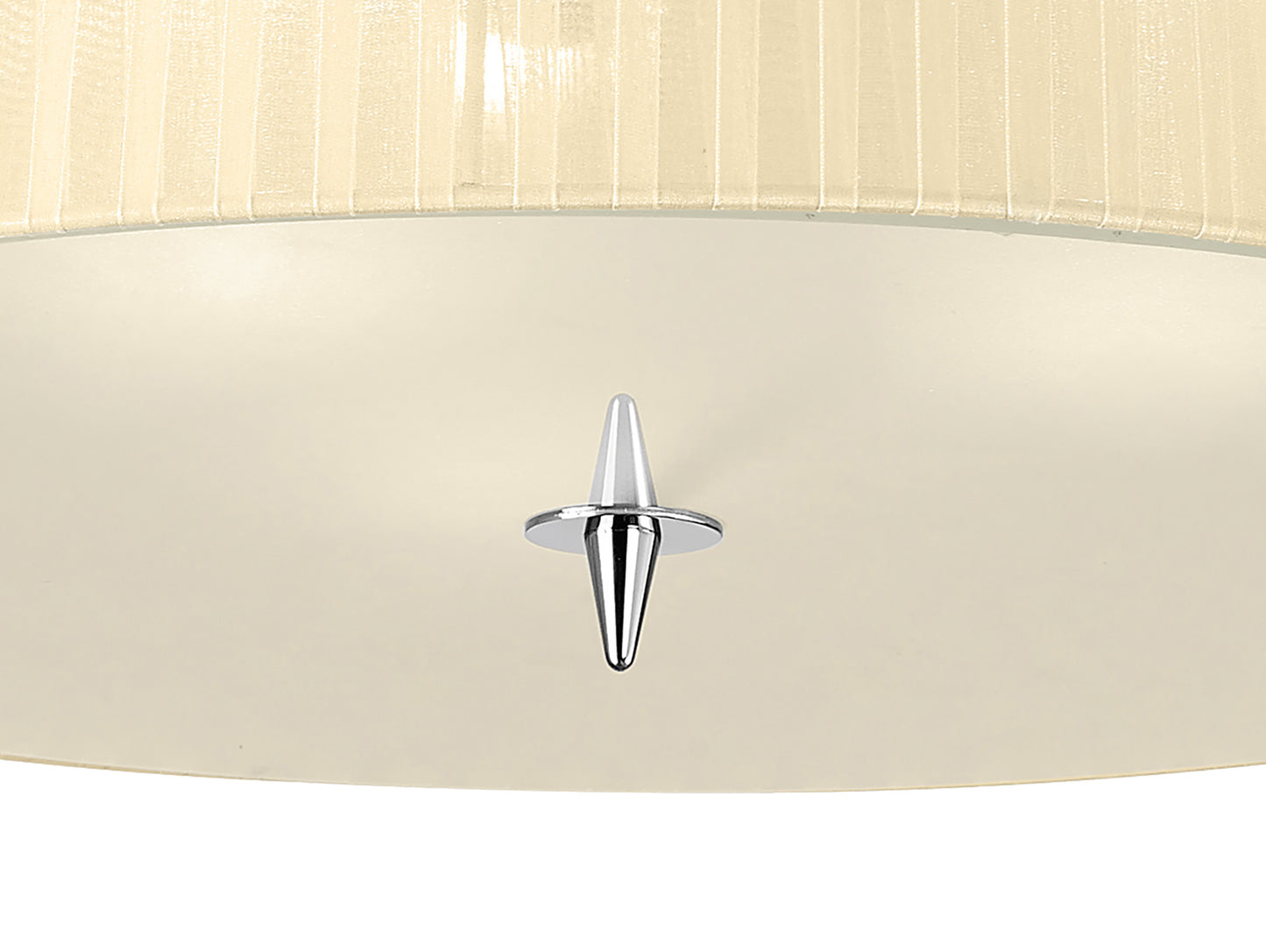 Loewe Flush Ceiling 3 Light E27, Polished Chrome With Cream Shade by Mantra