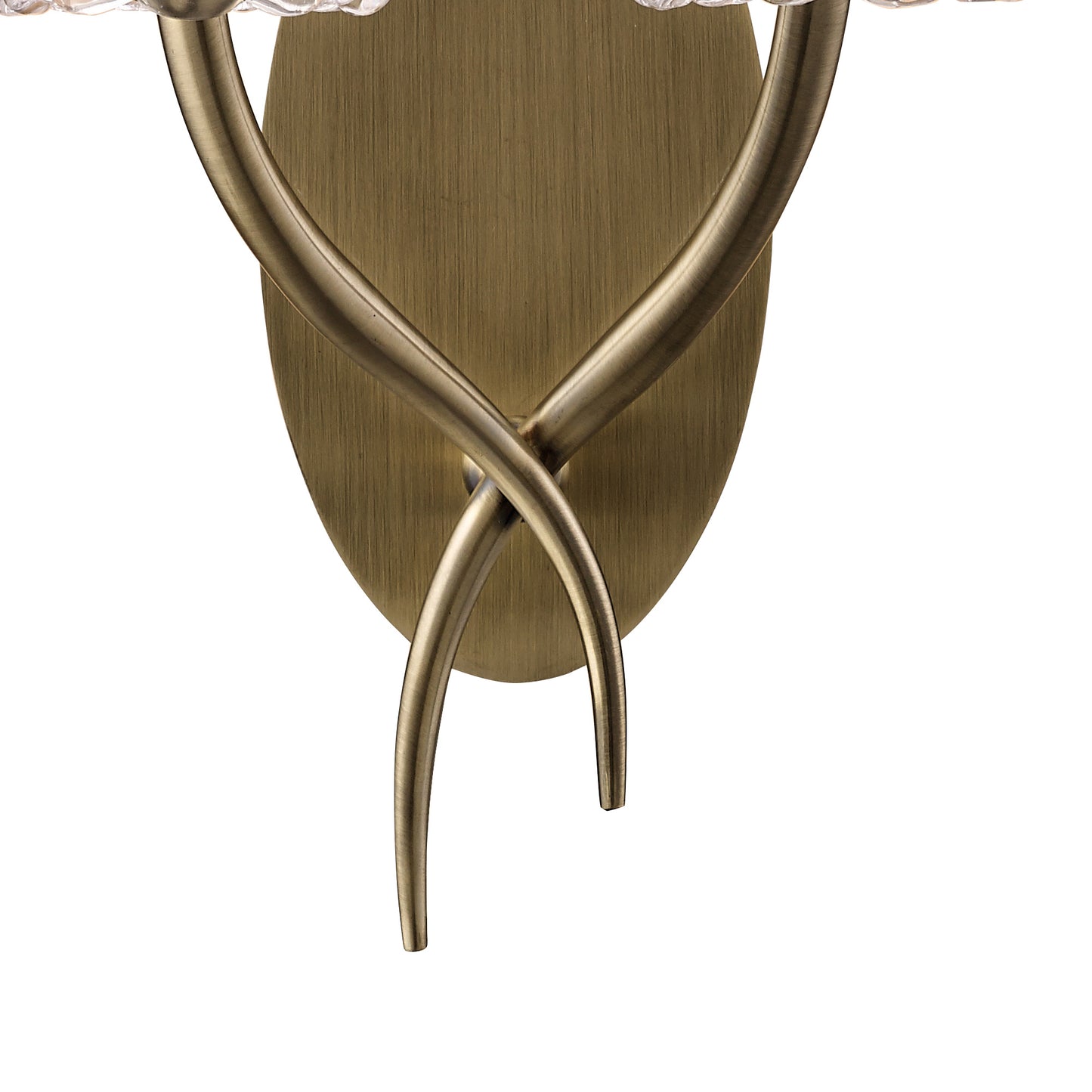 Loewe Wall Lamp 2 Light E14, Antique Brass With White Shade (4734) by Mantra