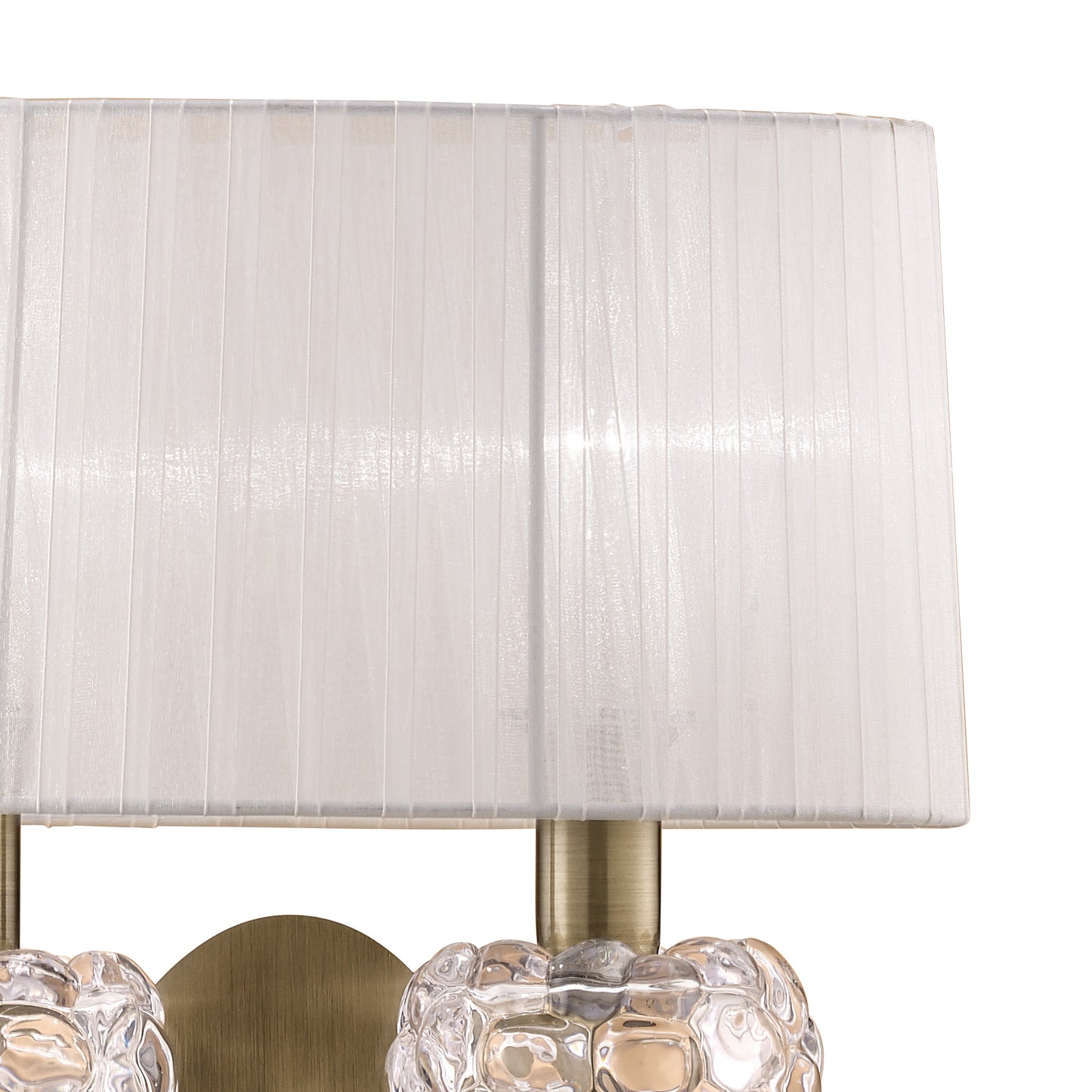 Loewe Wall Lamp 2 Light E14, Antique Brass With White Shade (4734) by Mantra