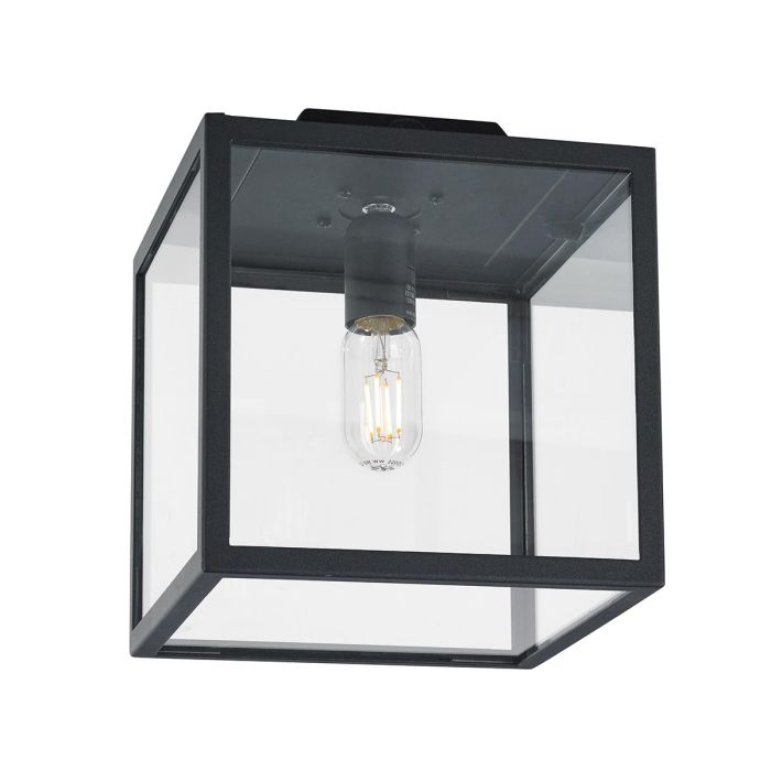 Lofoten 1 Light Flush - Cube - Black
