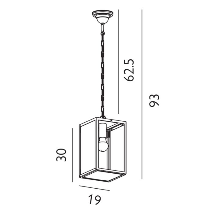 Lofoten 1 Light Chain Lantern - Black