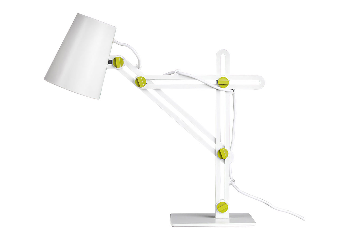 Looker Table Lamp 1 Light E27, Matt White/Green by Mantra