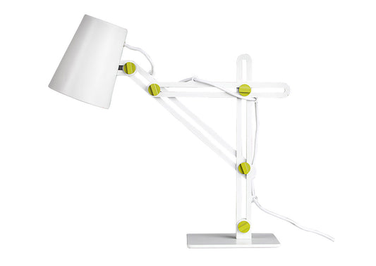 Looker Table Lamp 1 Light E27, Matt White/Green by Mantra