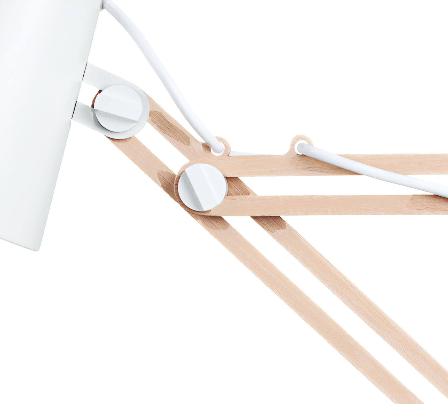Looker Table Lamp 1 Light E27, Matt White/Beech by Mantra