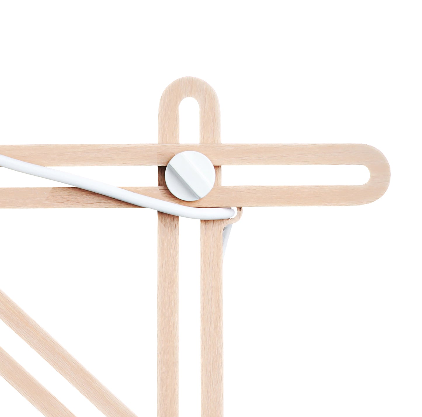 Looker Table Lamp 1 Light E27, Matt White/Beech by Mantra