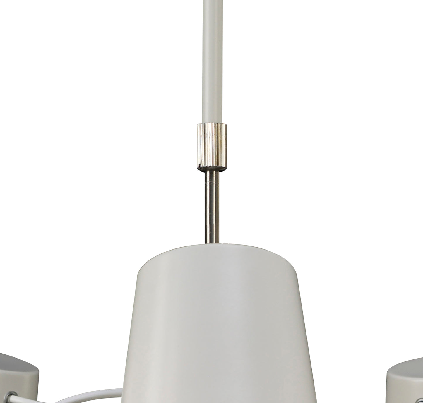 Looker Pendant 5 Light E27, Matt White / Beech by Mantra