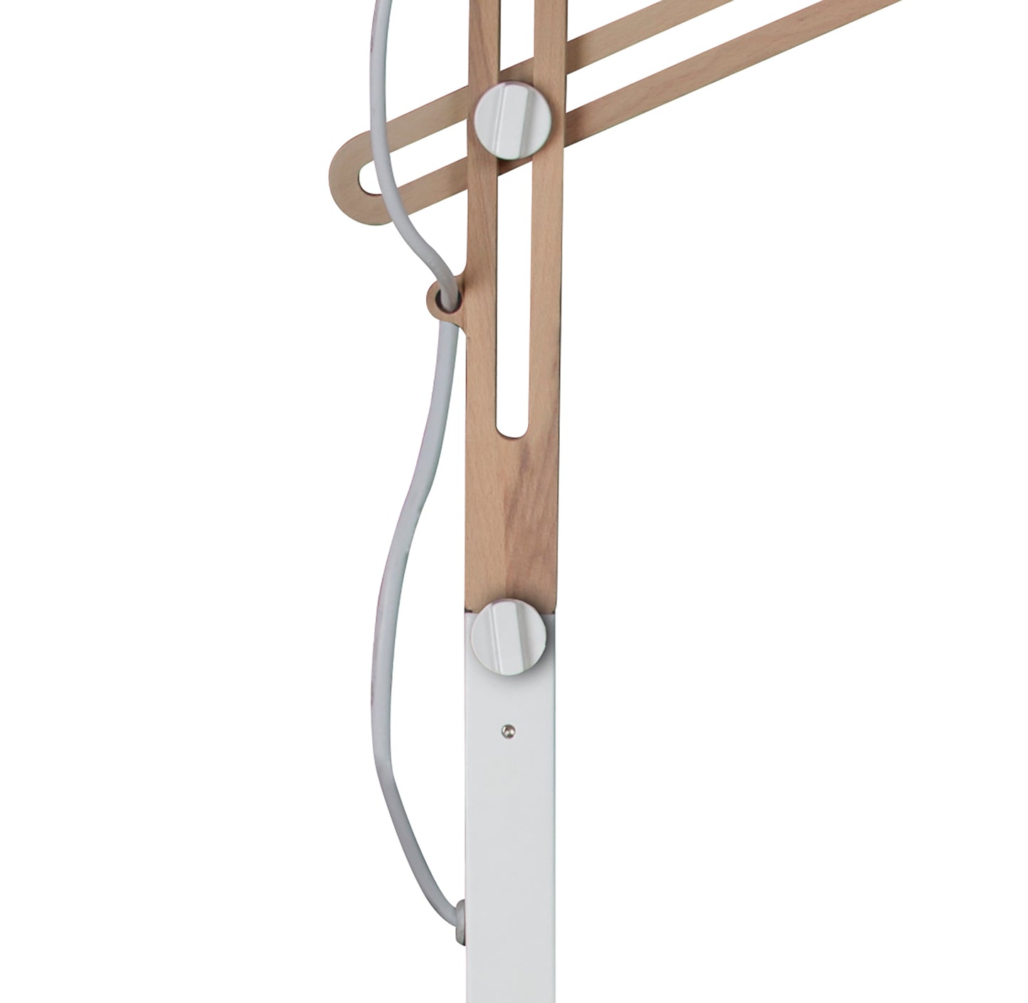 Looker Floor Lamp 1 Light E27 , Matt White/Beech by Mantra