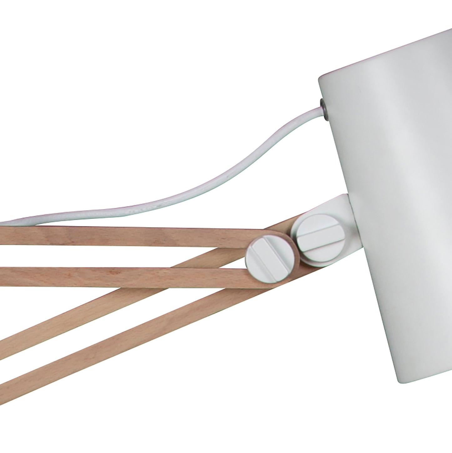 Looker Floor Lamp 1 Light E27 , Matt White/Beech by Mantra