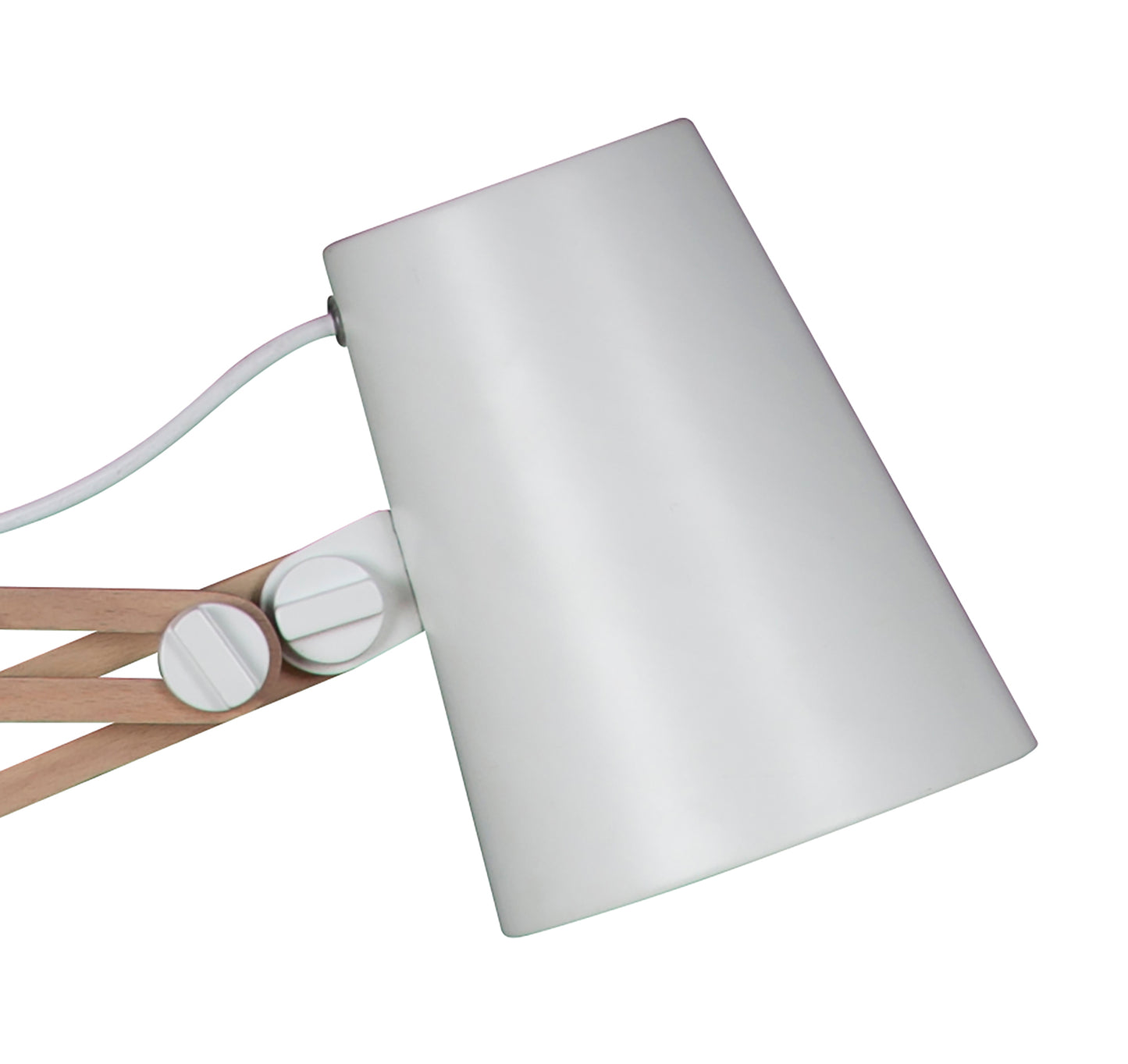 Looker Floor Lamp 1 Light E27 , Matt White/Beech by Mantra