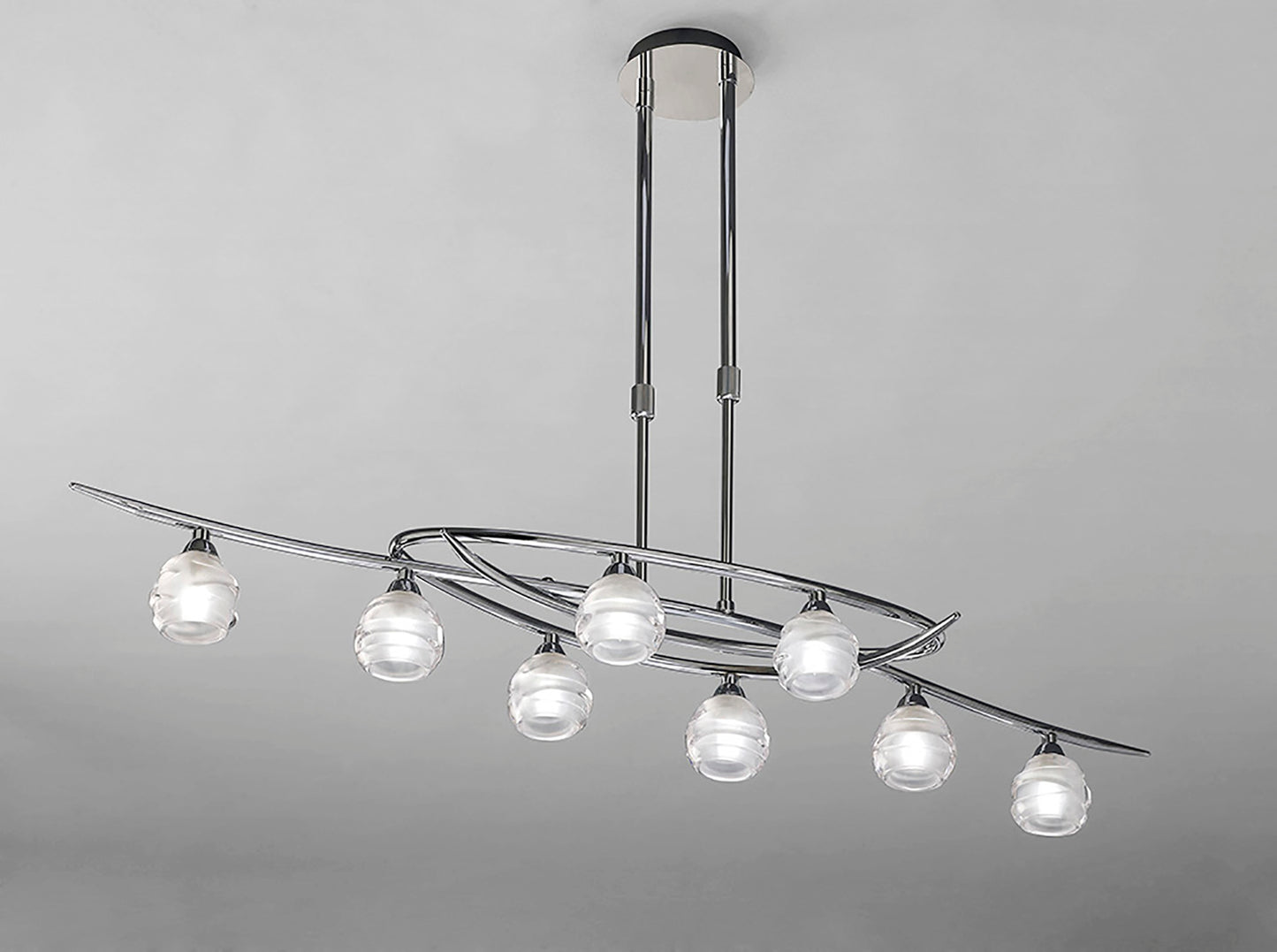 Loop Rectangular Telescopic 8 Light G9 ECO Line, Polished Chrome by Mantra