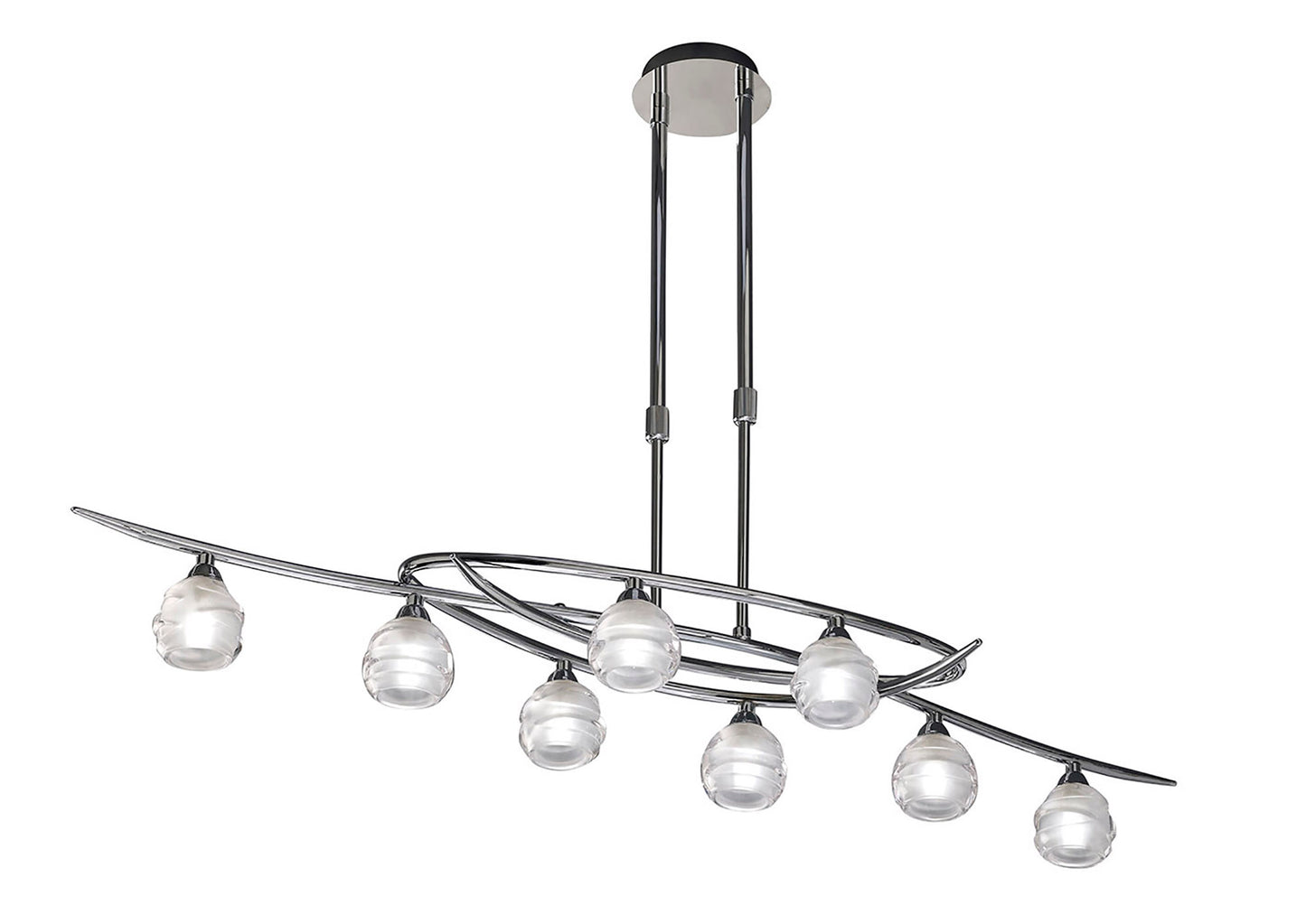 Loop Rectangular Telescopic 8 Light G9 ECO Line, Polished Chrome by Mantra