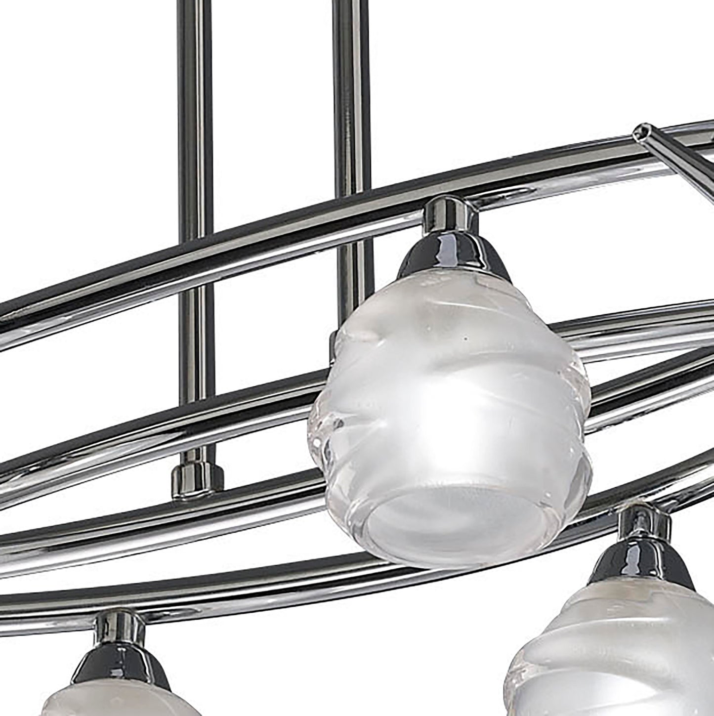 Loop Rectangular Telescopic Convertible To Semi Flush 6 Light G9 ECO, Polished Chrome by Mantra