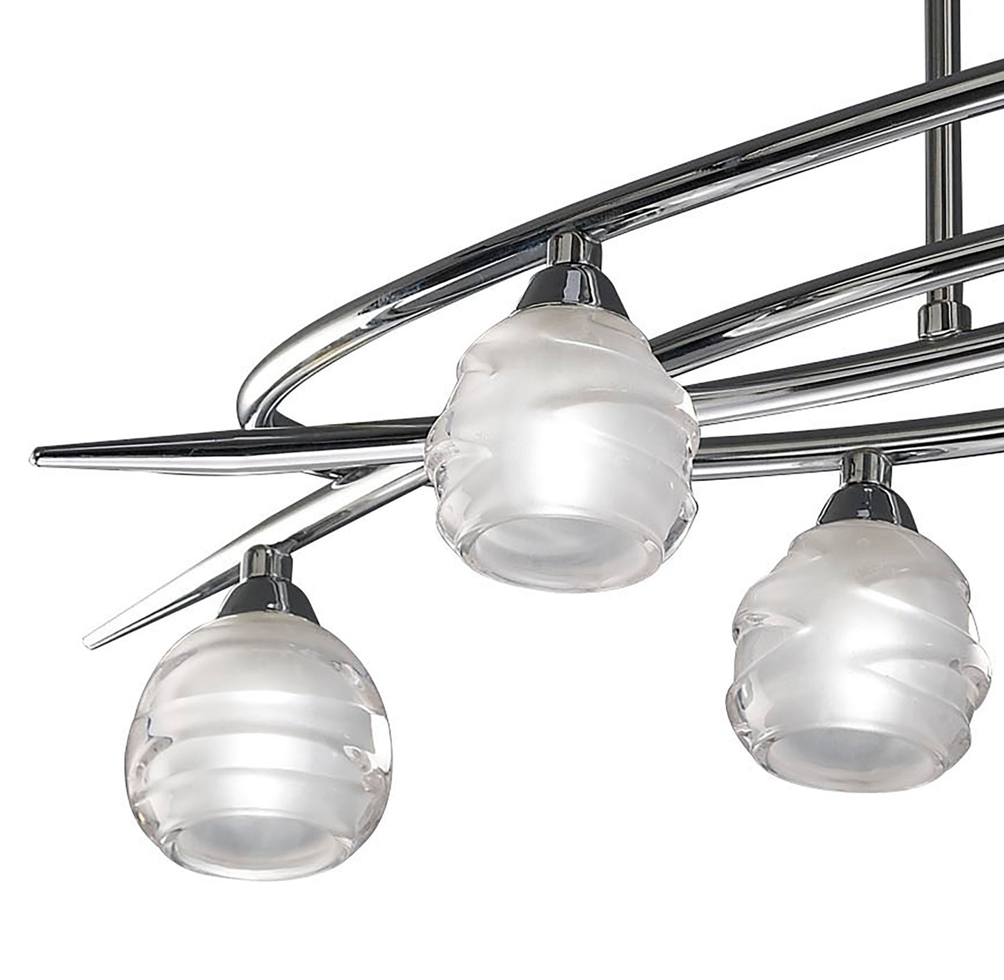 Loop Rectangular Telescopic Convertible To Semi Flush 6 Light G9 ECO, Polished Chrome by Mantra