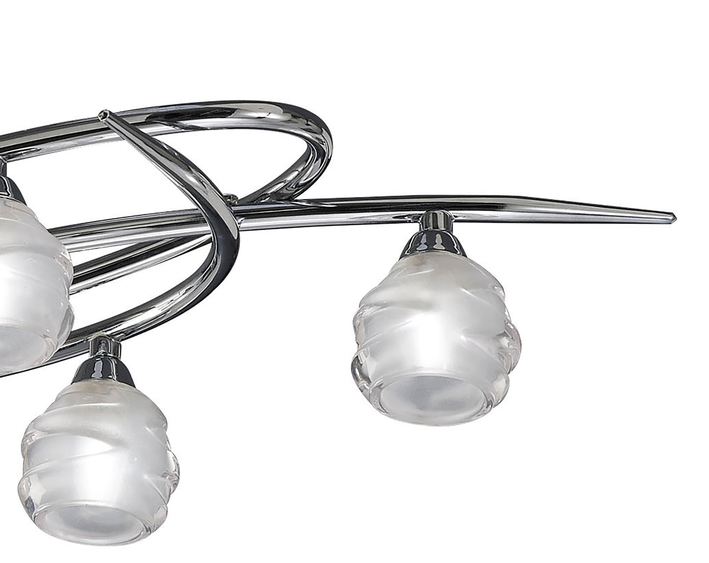 Loop Rectangular Telescopic Convertible To Semi Flush 6 Light G9 ECO, Polished Chrome by Mantra