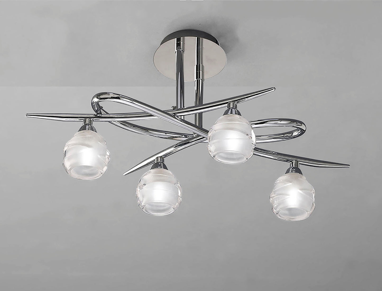 Loop Ceiling 4 Light G9 ECO, Polished Chrome by Mantra