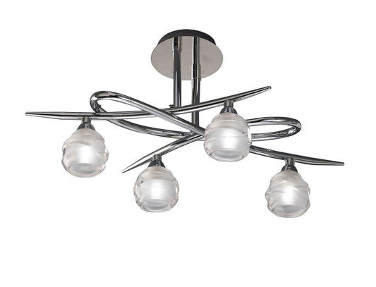 Loop Ceiling 4 Light G9 ECO, Polished Chrome by Mantra