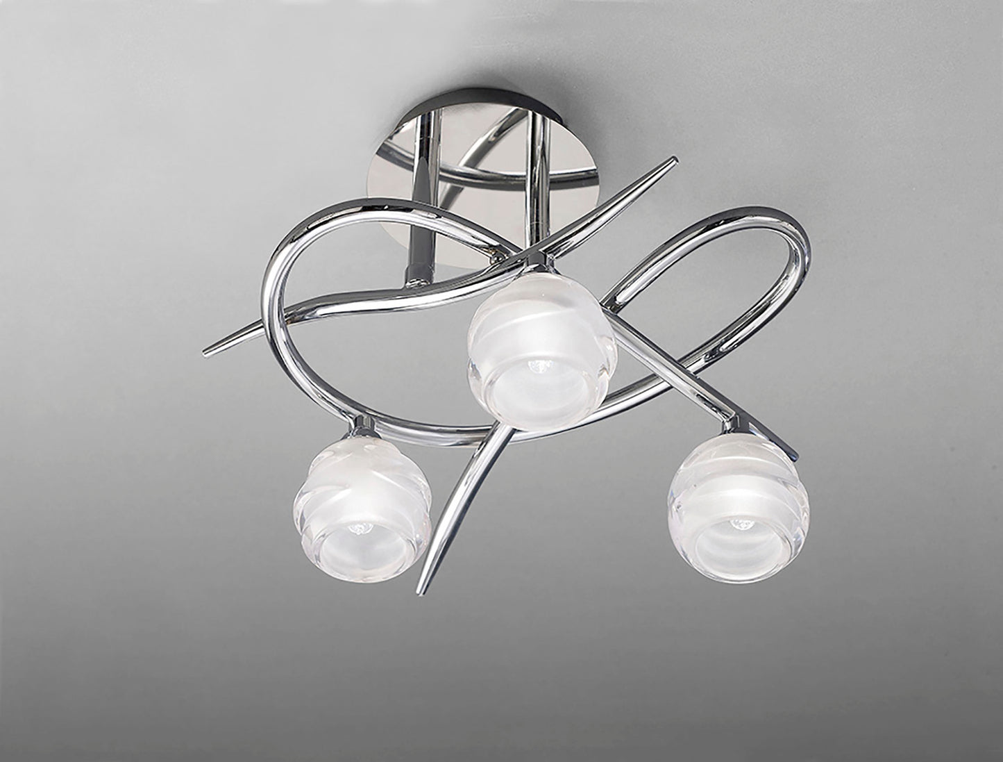 Loop Ceiling 3 Light G9, Polished Chrome by Mantra