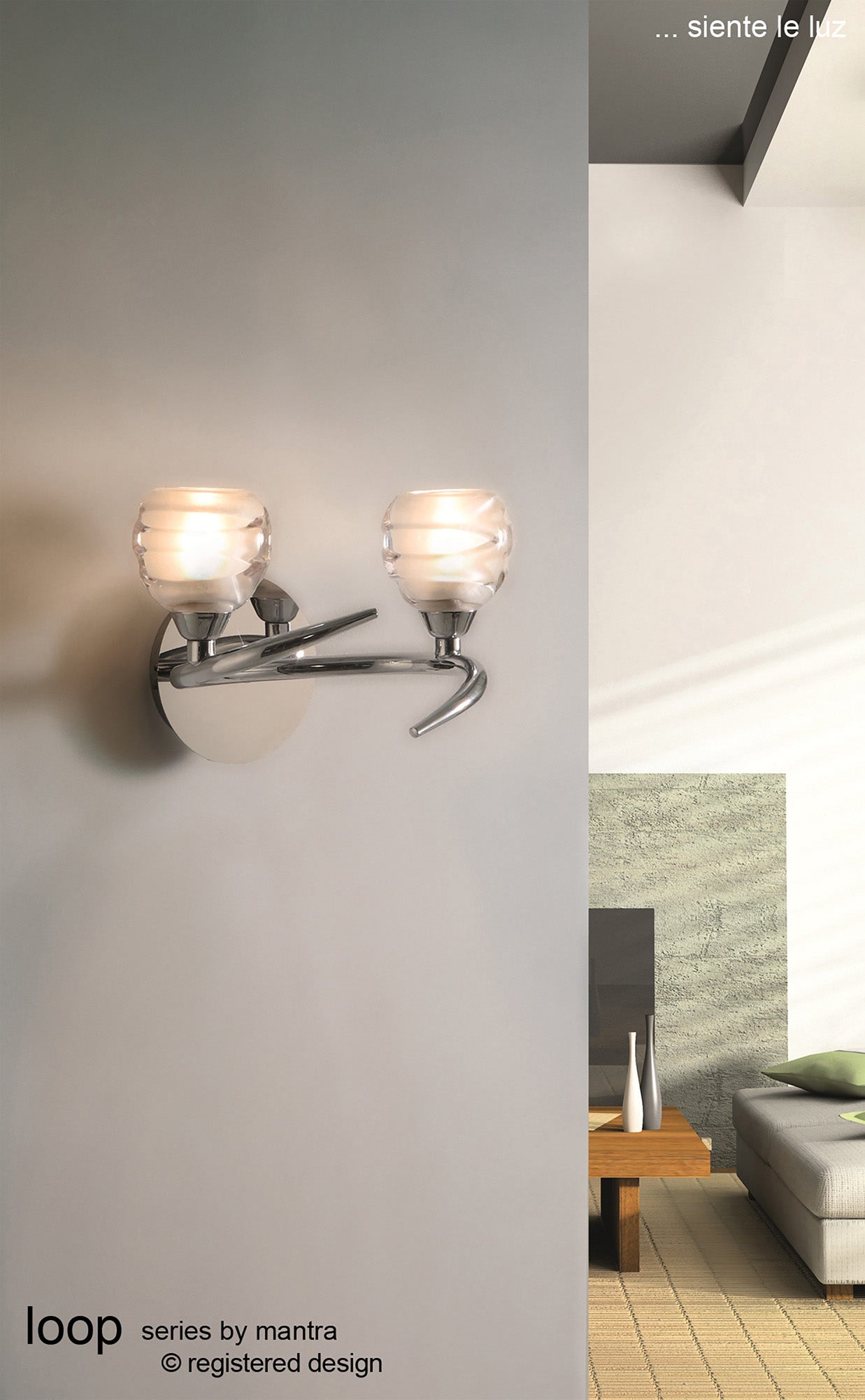 Loop Rectangular Telescopic 8 Light G9 ECO Line, Polished Chrome by Mantra