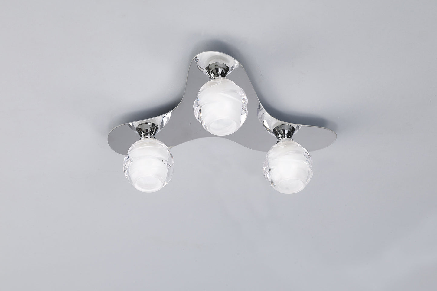 Loop Flush Ceiling 3 Light G9 ECO, Polished Chrome by Mantra