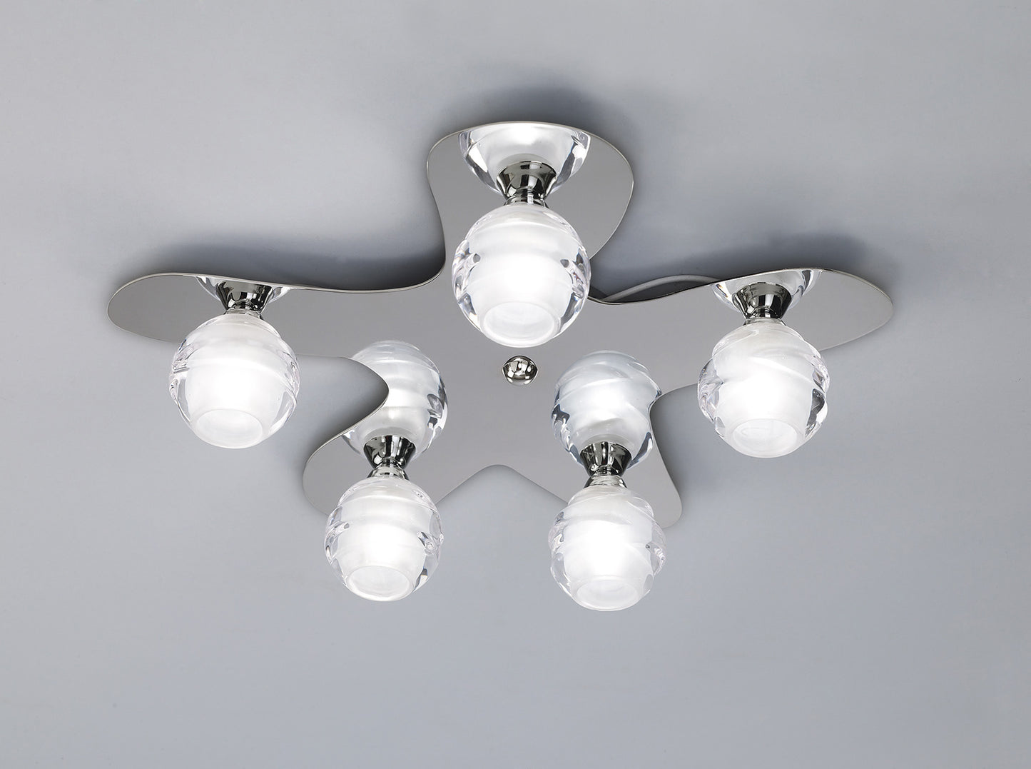 Loop Flush Ceiling 5 Light G9 ECO, Polished Chrome by Mantra