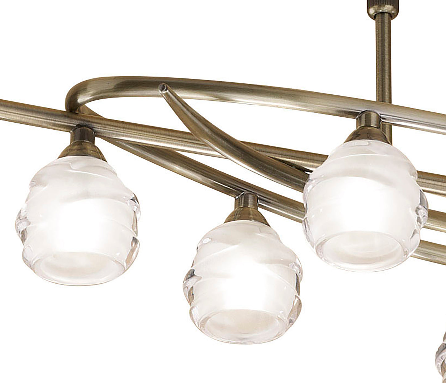 Loop Rectangular Telescopic 8 Light G9 ECO Line, Antique Brass by Mantra
