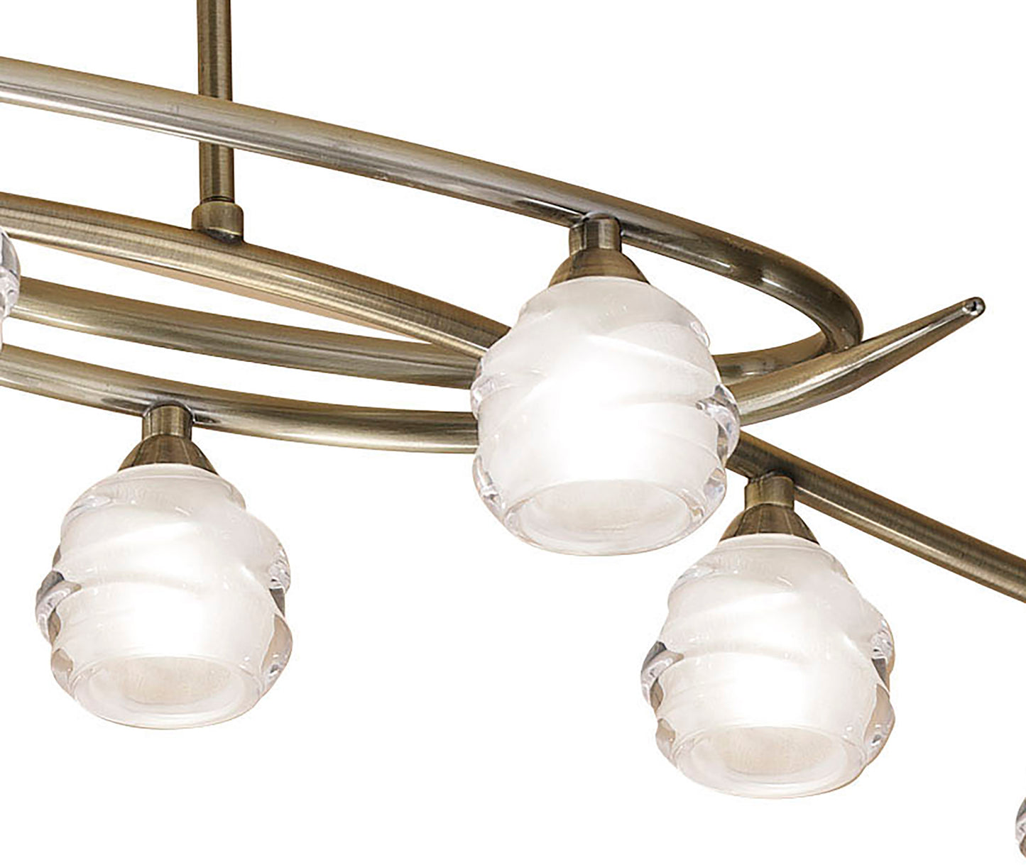 Loop Rectangular Telescopic 8 Light G9 ECO Line, Antique Brass by Mantra