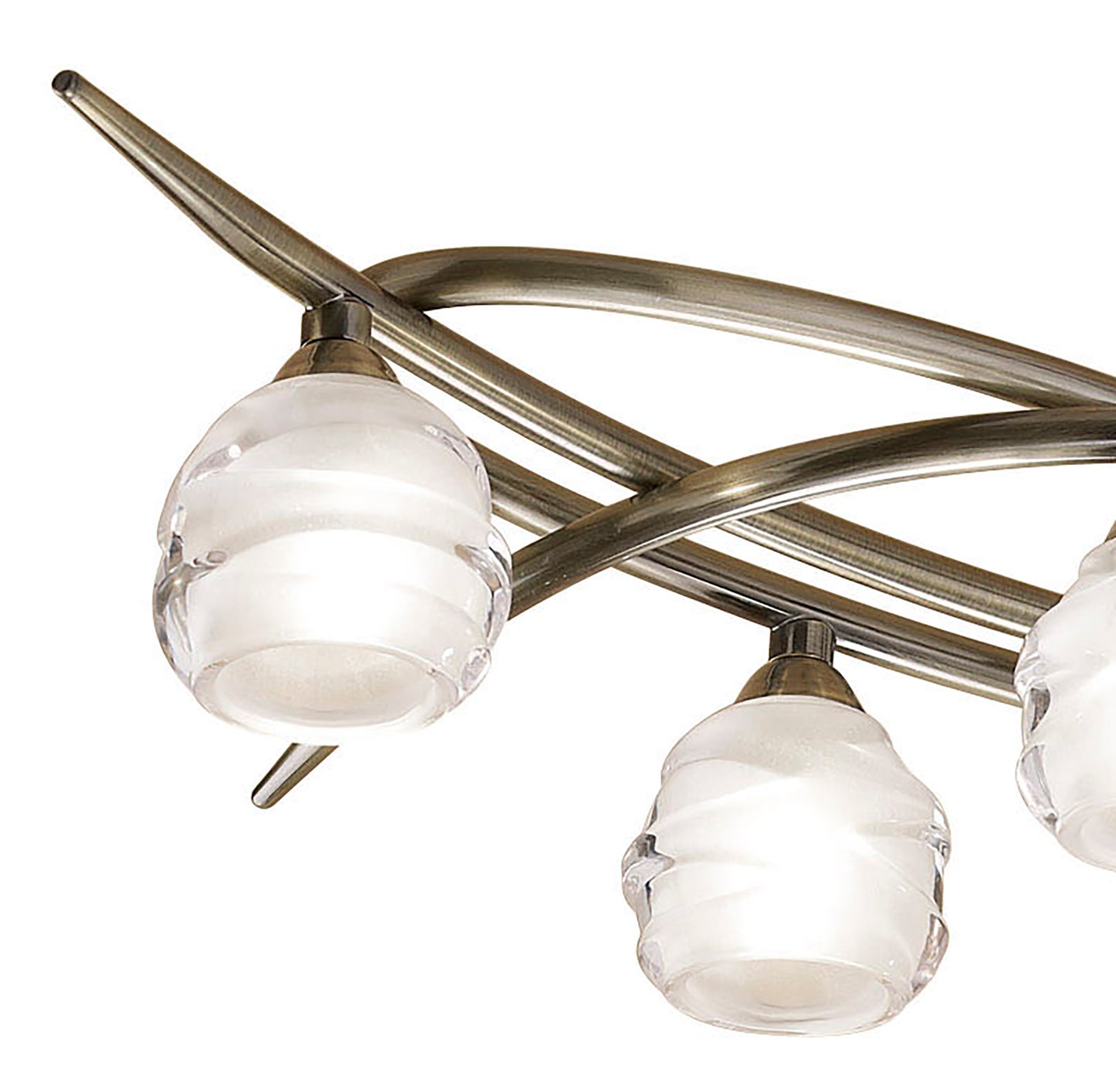 Loop Rectangular Telescopic Convertible To Semi Flush 6 Light G9 ECO, Antique Brass by Mantra