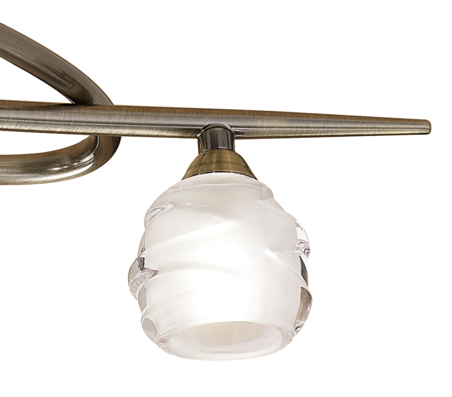 Loop Rectangular Telescopic Convertible To Semi Flush 6 Light G9 ECO, Antique Brass by Mantra