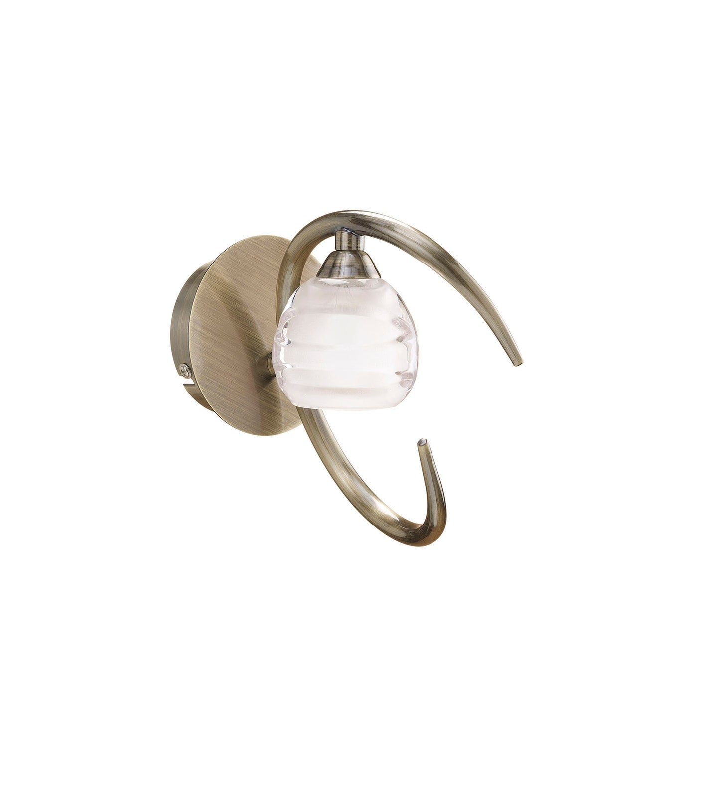 Loop Wall Lamp Switched 1 Light G9 ECO, Antique Brass by Mantra