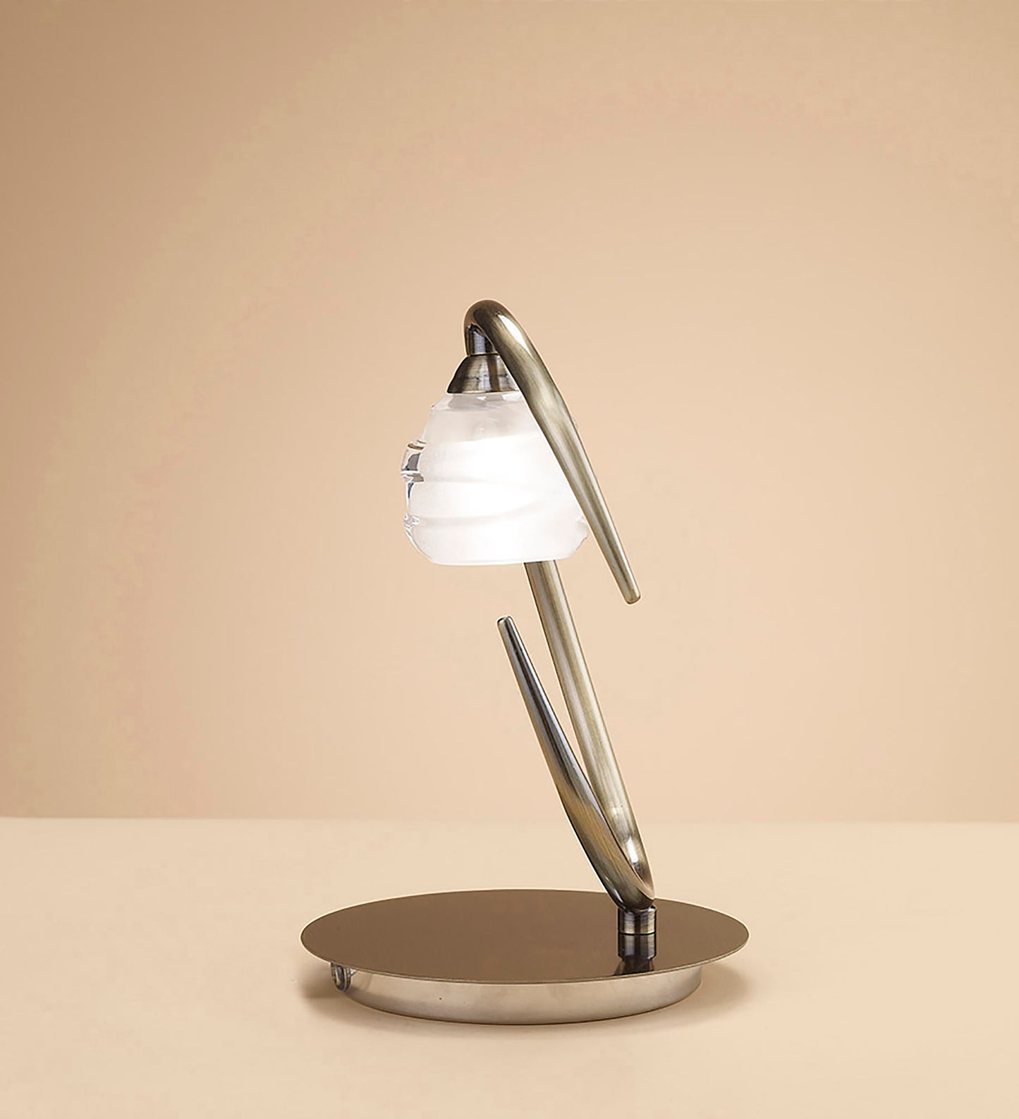 Loop Table Lamp 1 Light G9 ECO, Antique Brass by Mantra