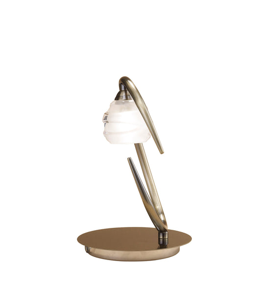 Loop Table Lamp 1 Light G9 ECO, Antique Brass by Mantra