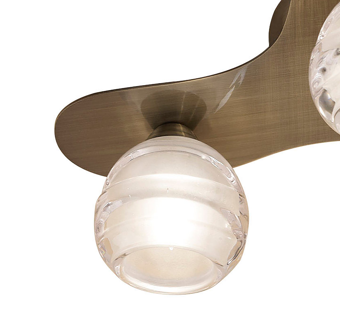 Loop Flush Ceiling 3 Light G9 ECO, Antique Brass by Mantra