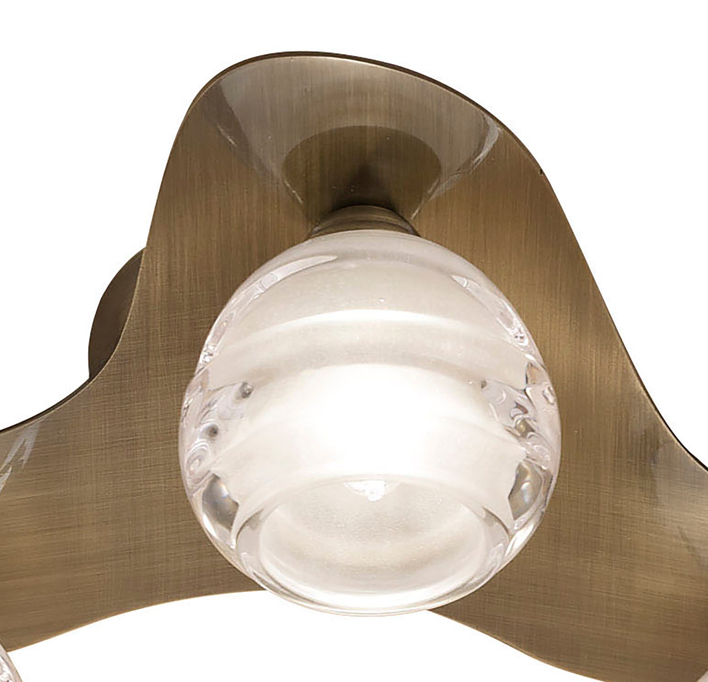 Loop Flush Ceiling 3 Light G9 ECO, Antique Brass by Mantra