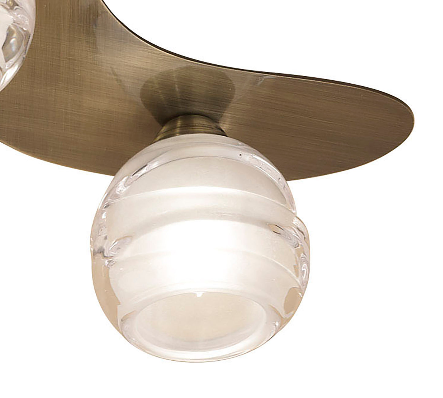 Loop Flush Ceiling 3 Light G9 ECO, Antique Brass by Mantra