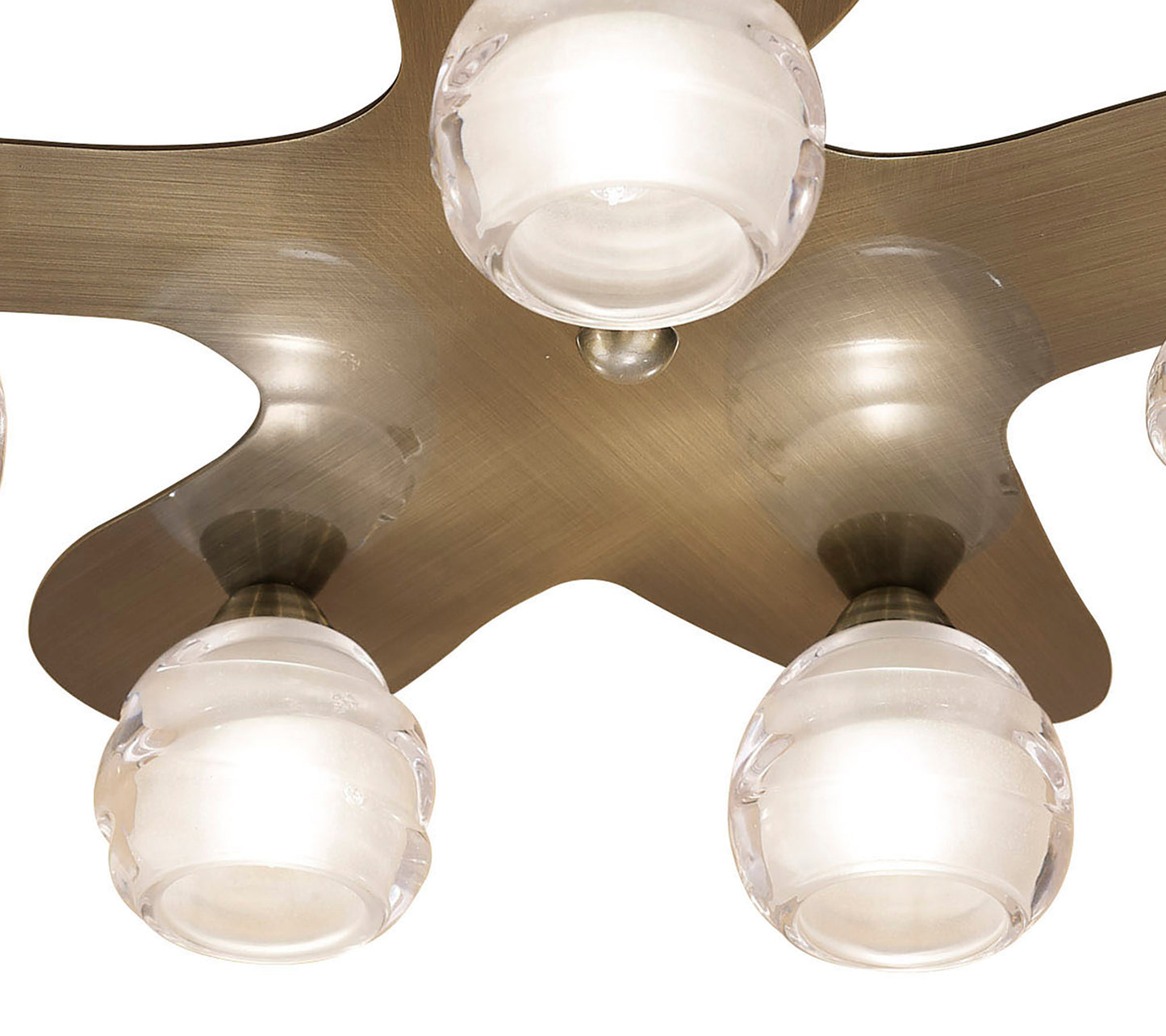 Loop Flush Ceiling 5 Light G9 ECO, Antique Brass by Mantra