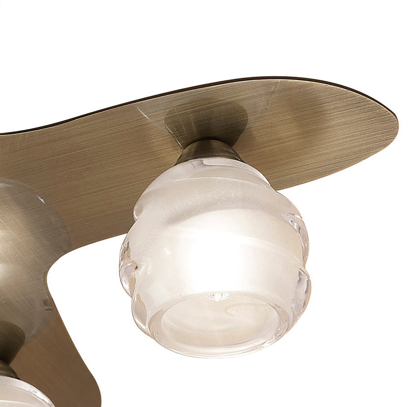 Loop Flush Ceiling 5 Light G9 ECO, Antique Brass by Mantra