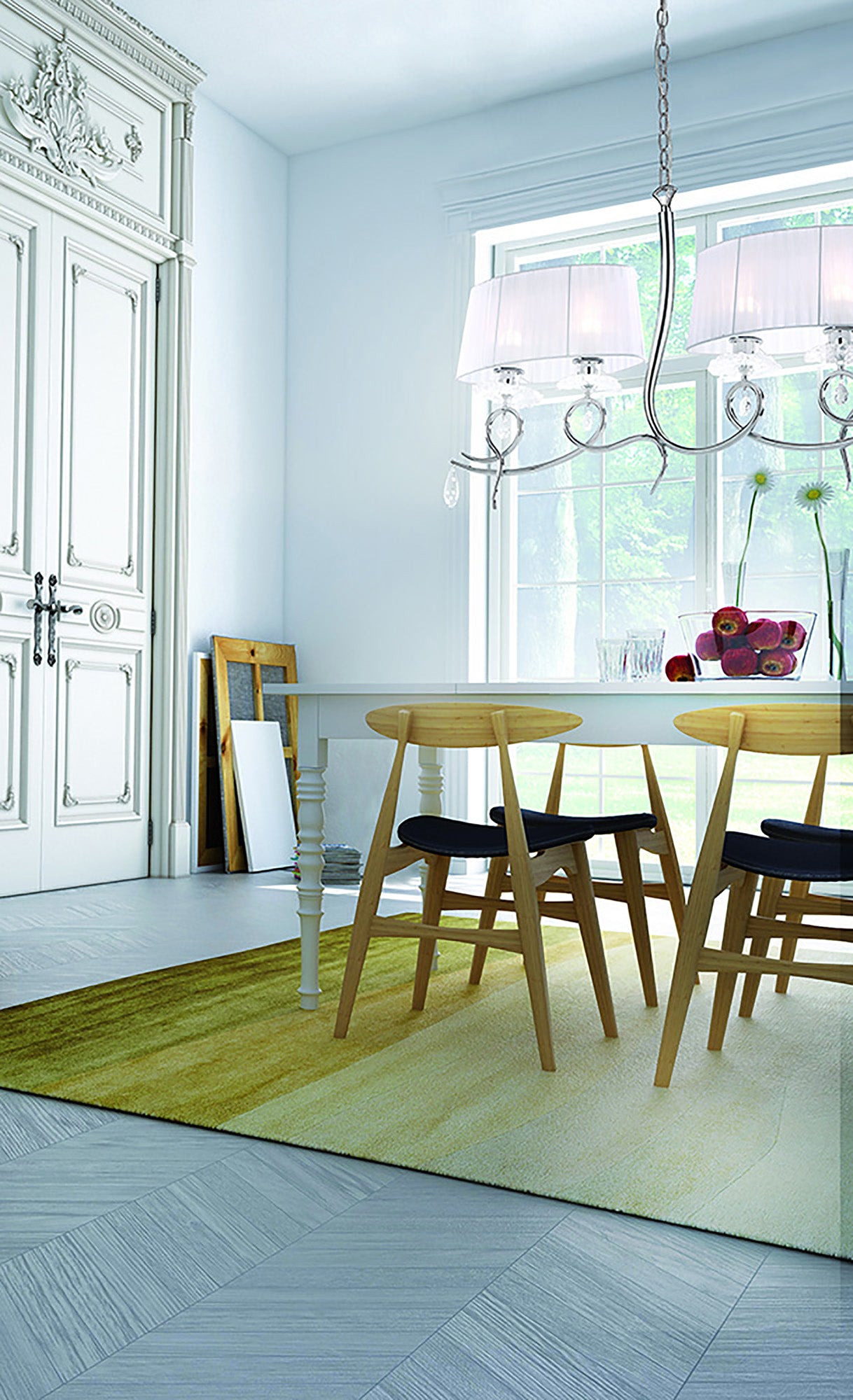 Louise Oval White Organza Shade Suitable For, M5280, 540/600x260mm by Mantra