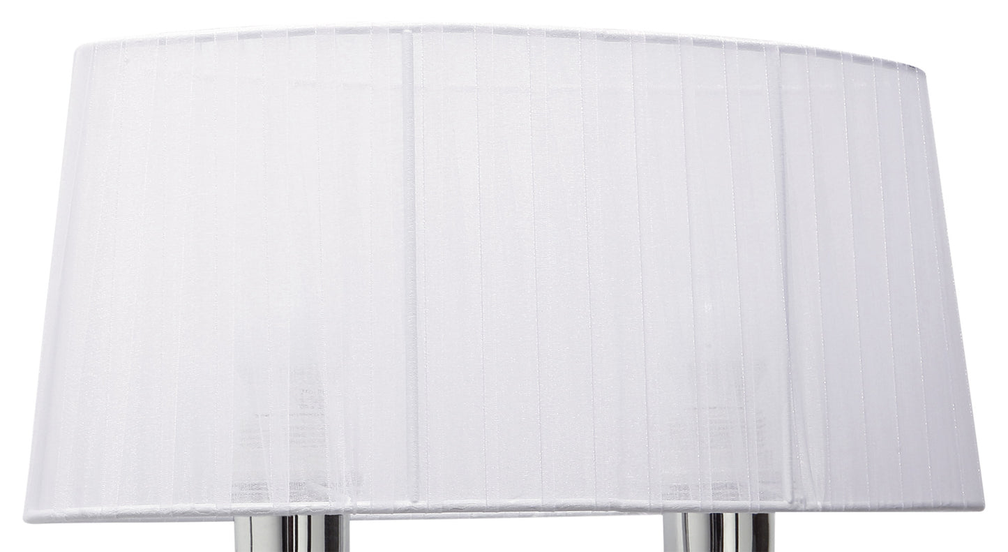 Louise Wall Lamp Right 2 Light E27 With White Shade Polished Chrome / Clear Crystal by Mantra