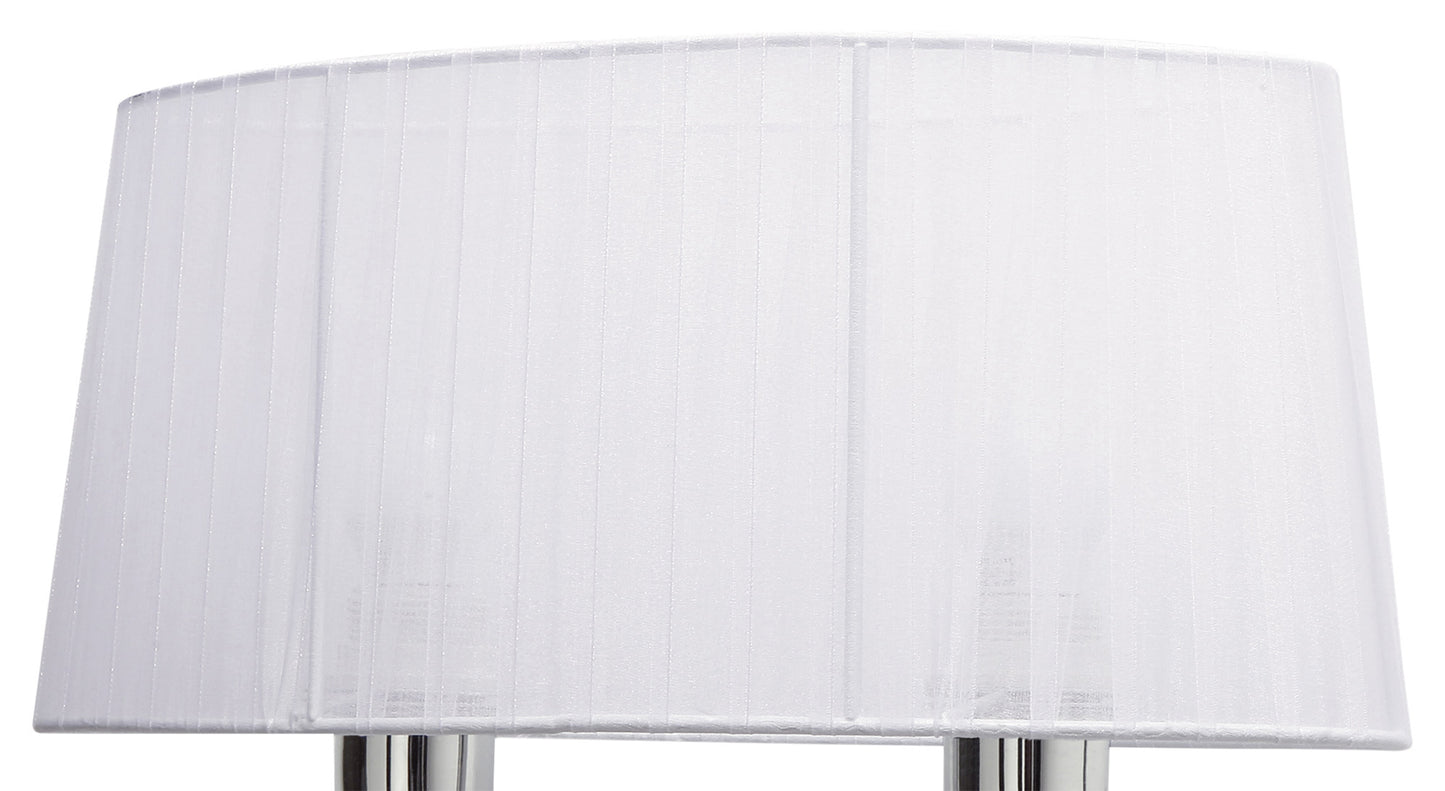 Louise Wall Lamp Left 2 Light E27 With White Shade Polished Chrome/Clear Crystal by Mantra