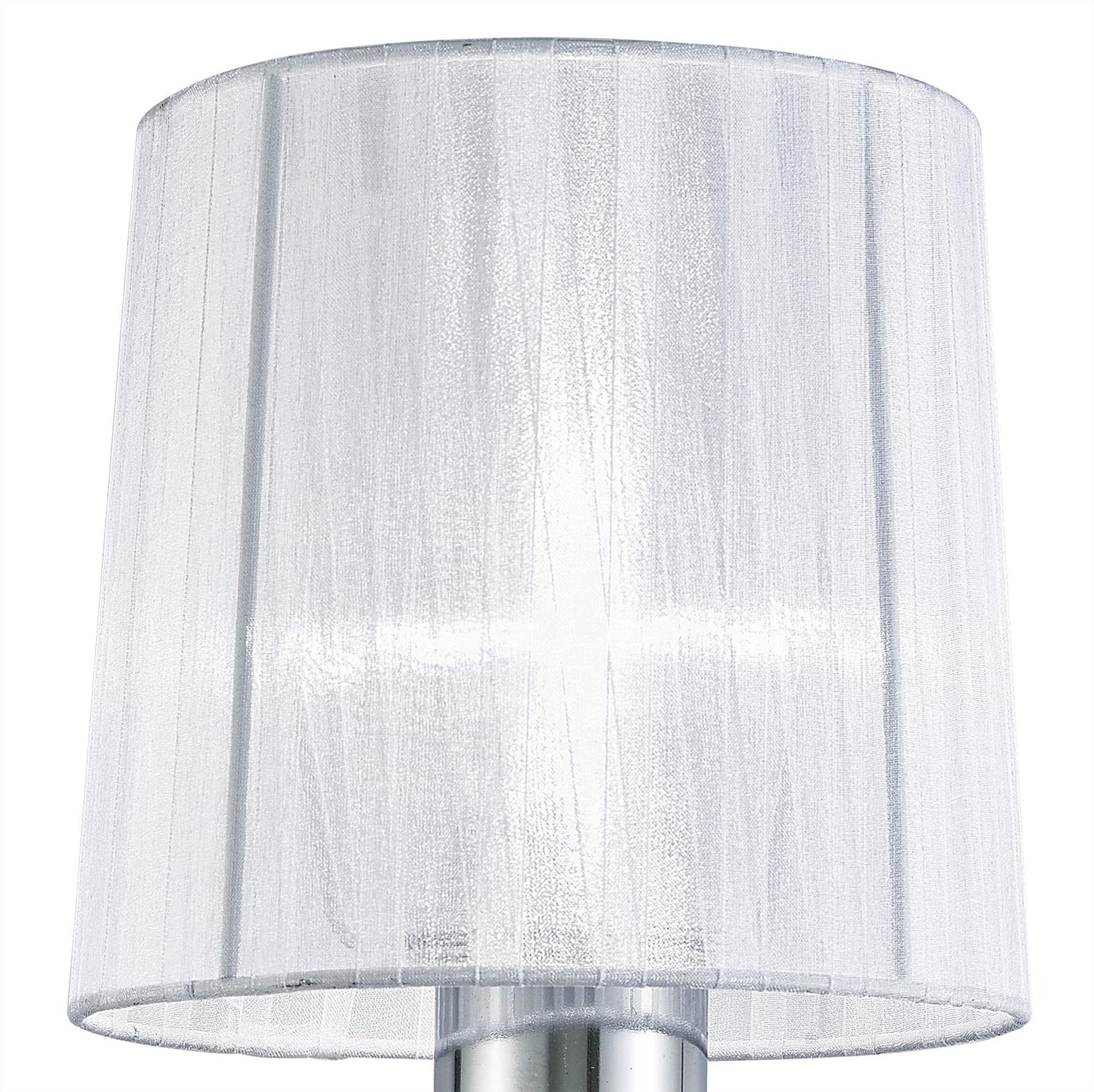 Louise Wall Lamp 1 Light E27 With White Shade Polished Chrome / Clear Crystal by Mantra