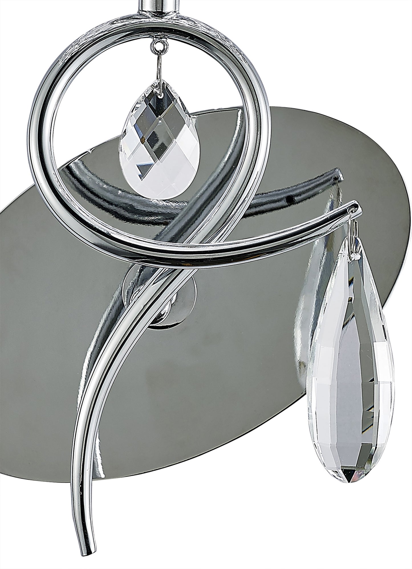 Louise Wall Lamp 1 Light E27 With White Shade Polished Chrome / Clear Crystal by Mantra