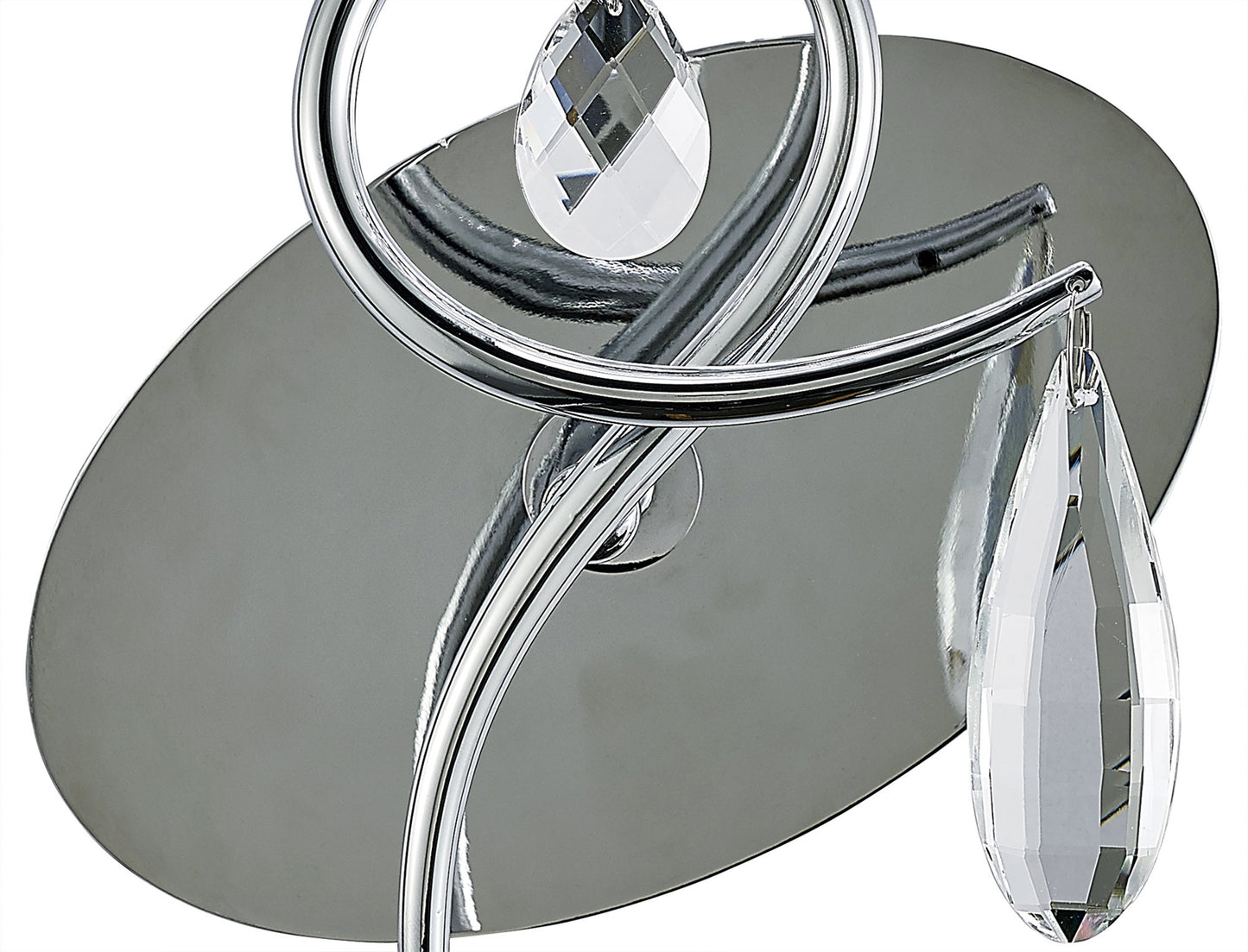 Louise Wall Lamp 1 Light E27 With White Shade Polished Chrome / Clear Crystal by Mantra