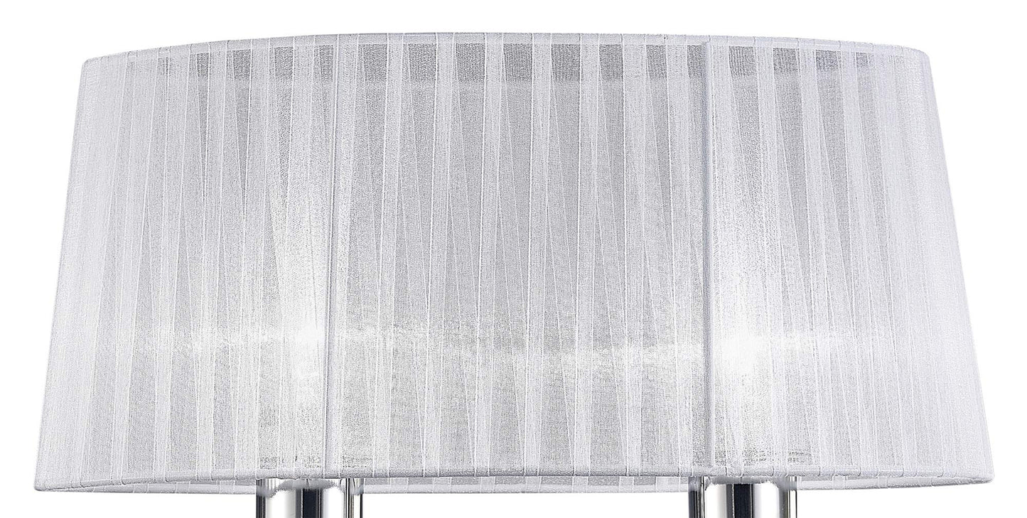 Louise Table Lamp 2 Light E27 Large With White Shade Polished Chrome / Clear Crystal by Mantra