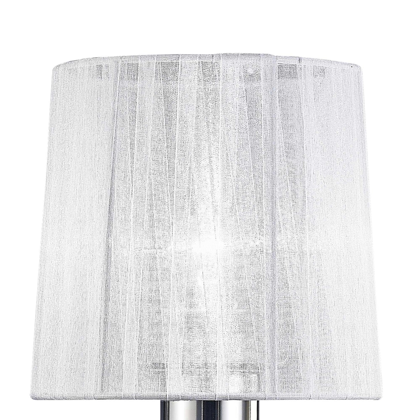 Louise Table Lamp 1 Light E27 With White Shade Polished Chrome / Clear Crystal by Mantra