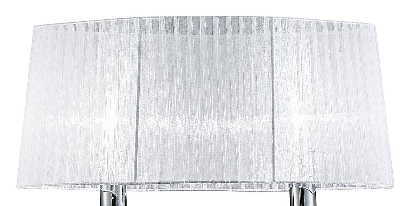 Louise Floor Lamp 2 Light E27 With White Shade Polished Chrome / Clear Crystal by Mantra